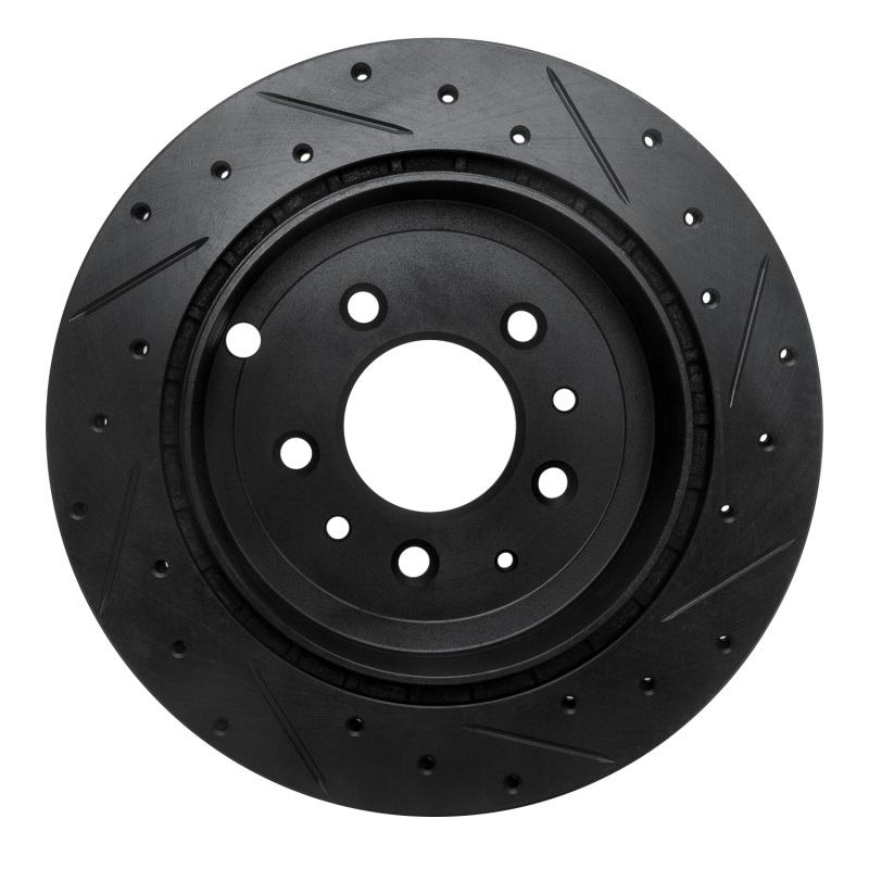 Ford Edge Brake Rotor (1) - Rear Left - R1 Concepts - Drilled & Slotted - Black - `07-`12